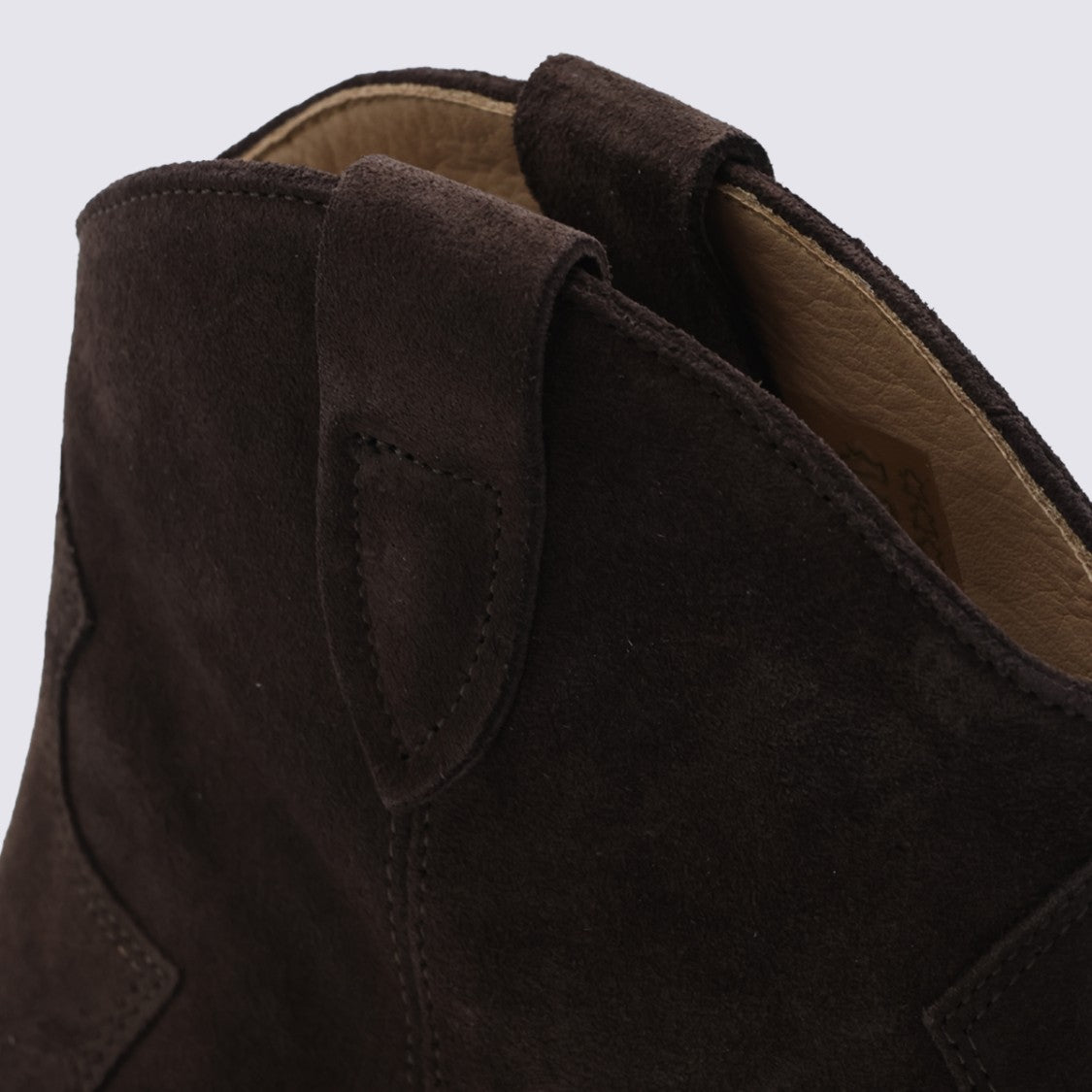 Isabel Marant Pointed Toe Suede Ankle Boots With Western Stitching