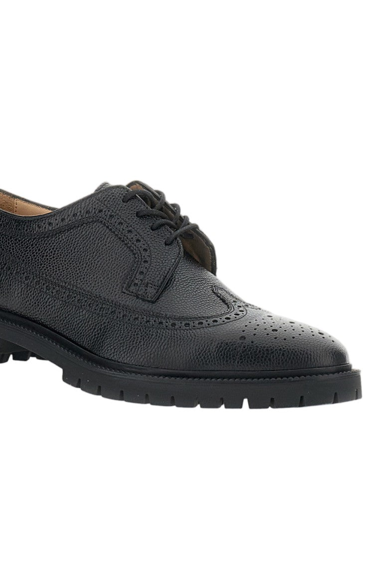 Thom Browne Pebble-Grain Leather Longwing Brogues With Wingtip Detailing