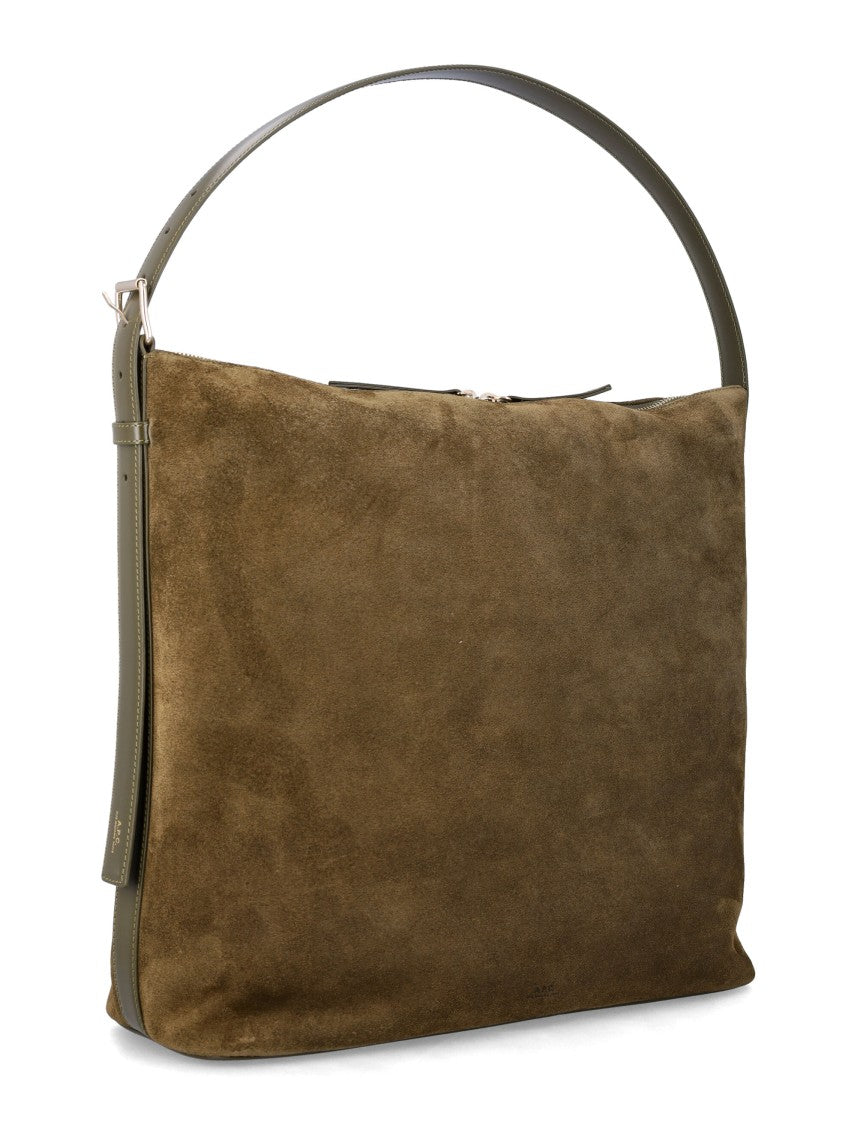 A.P.C. Vera Maxi Suede Shoulder Bag