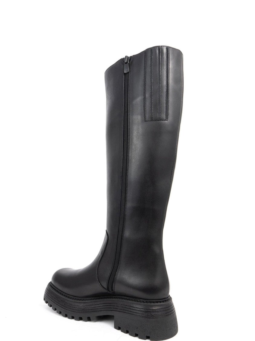 Sergio Moretti Long Boots With Sole And Side Zipper
