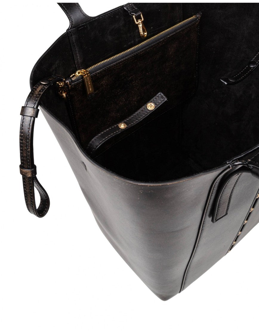 Golden Goose 24/7 Vintage Leather Tote Bag Black