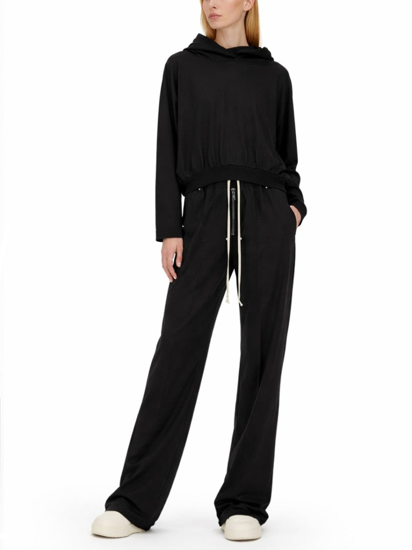 Drkshdw By Rick Owens Cropped Cotton Boxy Hooded T-Shirt