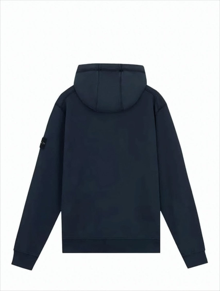 Stone Island Minimalist Hooded Jacket With Ribbed Hem