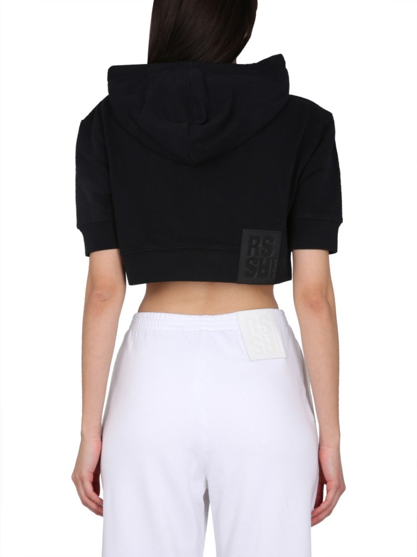 Raf Simons Cropped Sweatshirt With Drawstring Hood