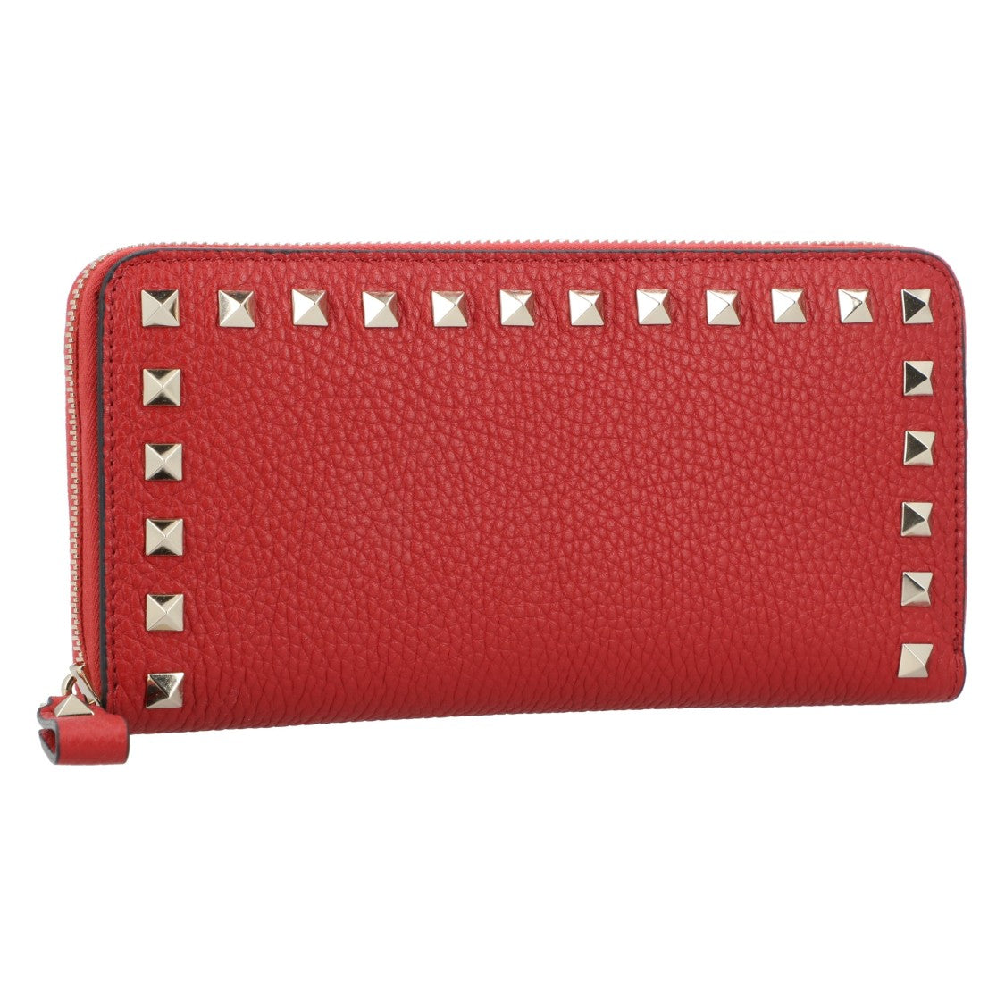 Valentino Leather Wallet With Zip And Rockstads
