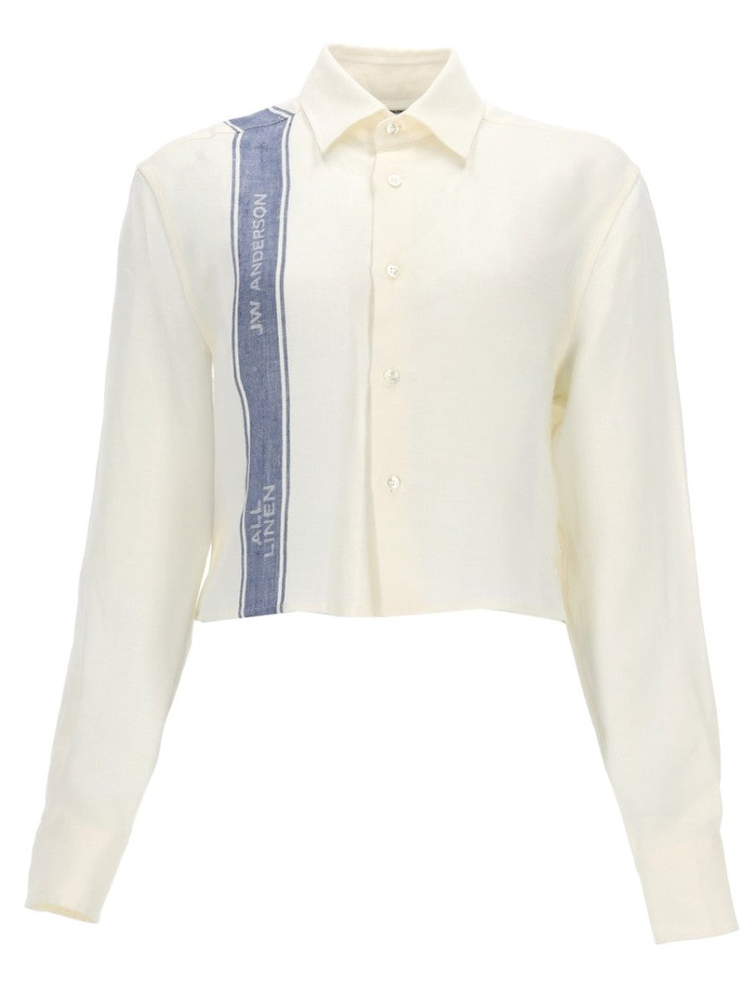 J. W. Anderson Cropped Logo Linen Shirt