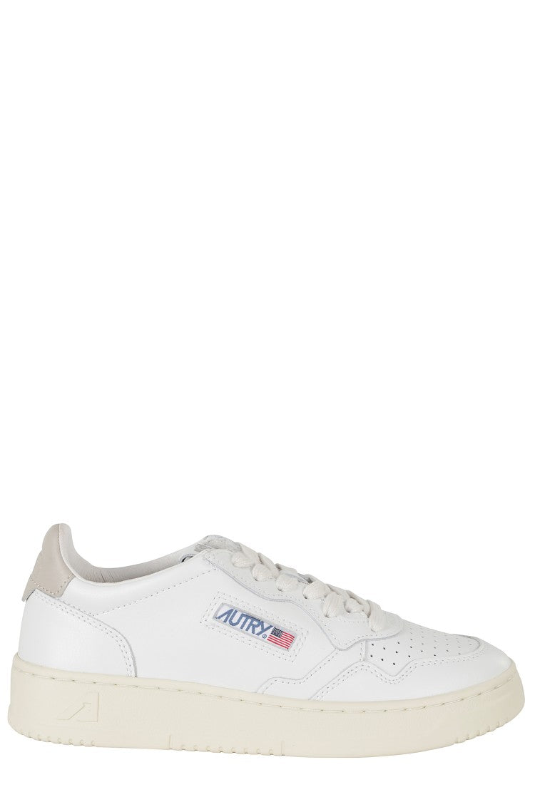 Autry White Gray Medalist Low Leather Sneakers