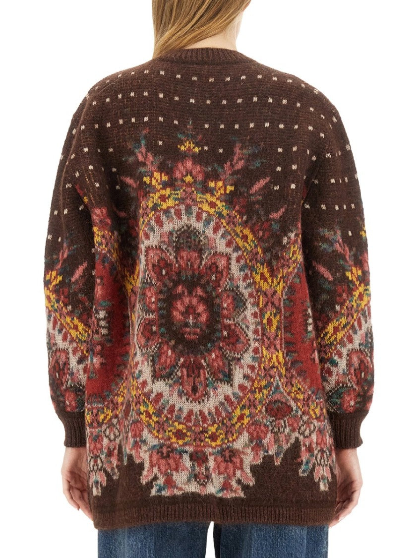 Etro Oversized Floral Pattern Cardigan
