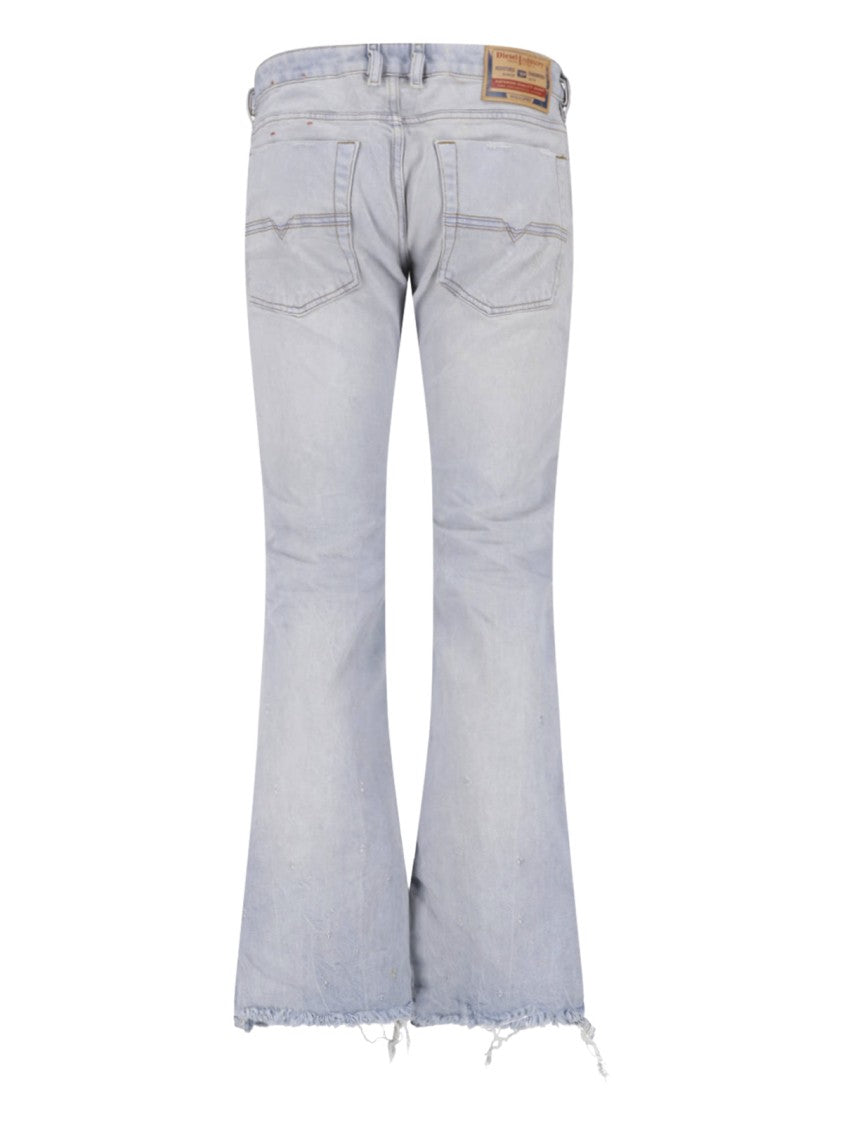 Diesel Light Blue Bootcut Jeans With Five-Pocket Design