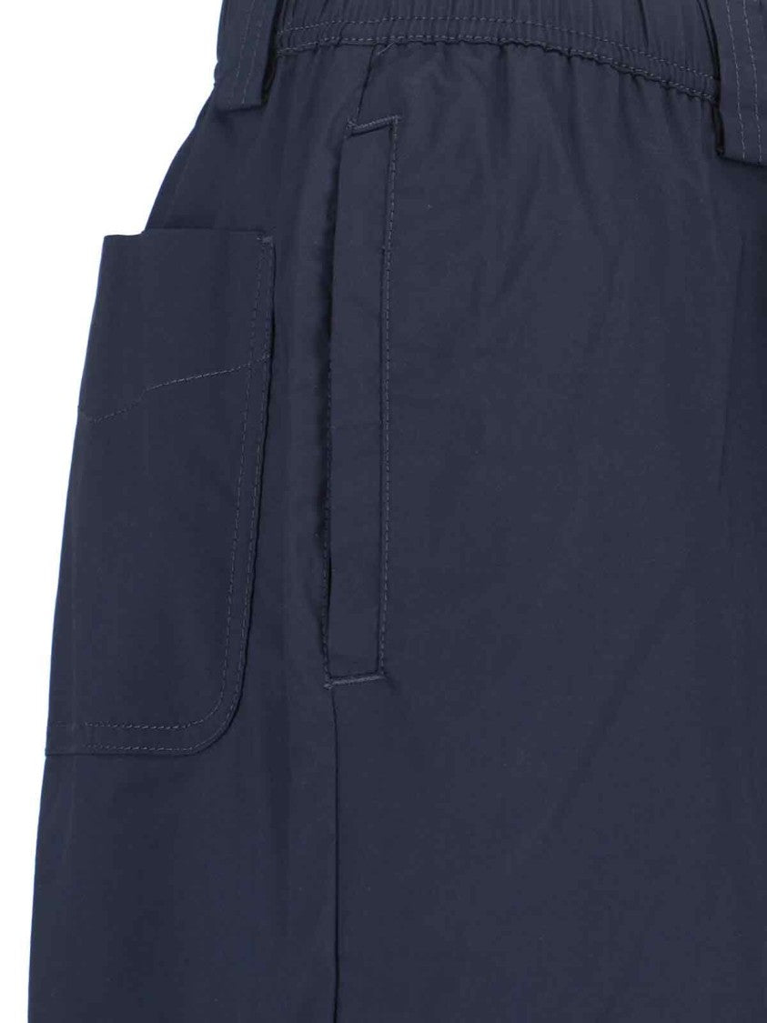 Aspesi Wide Cotton Blend Trousers – Blue
