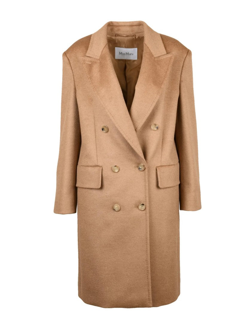 Max Mara Beige Double-Breasted Camel Hair Coat