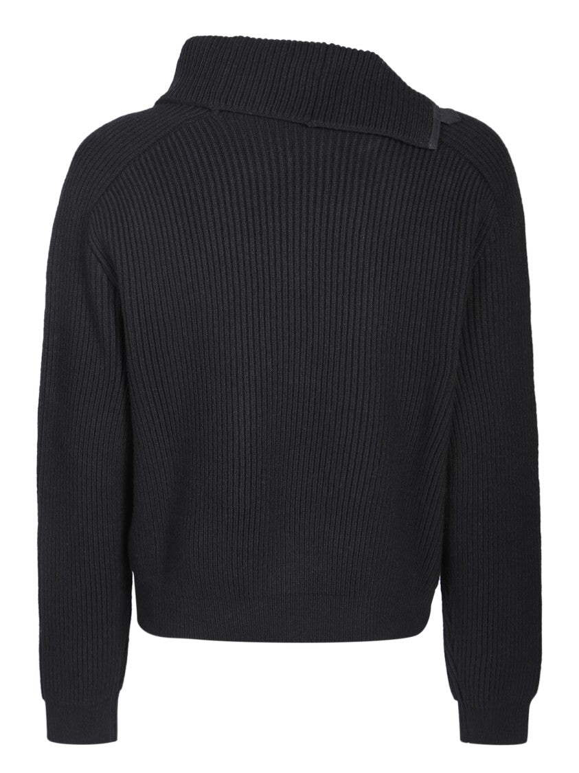 Jacquemus Black Asymmetric Sweater