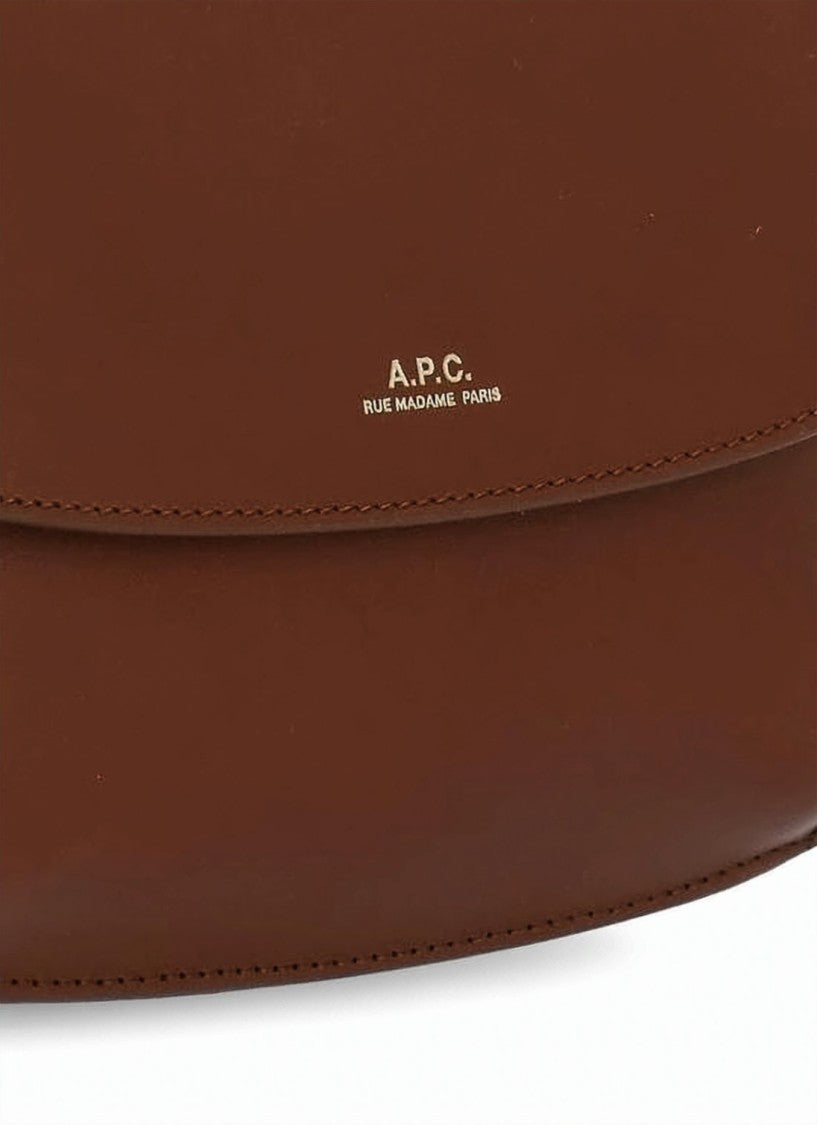 A.P.C. Structured Calf Leather Mini Shoulder Bag With Gold-Tone Hardware