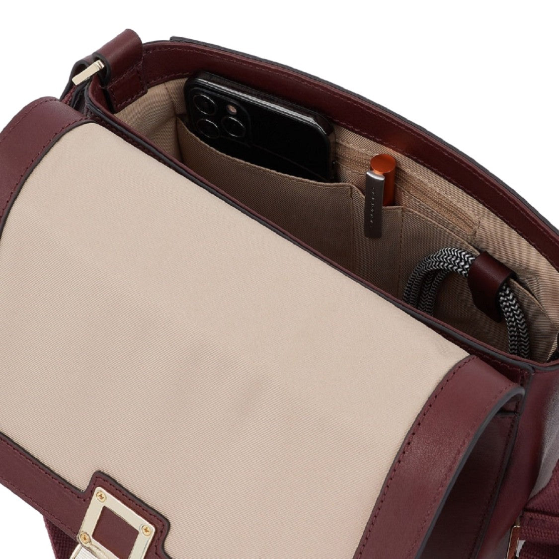 Piquadro Bordeaux Leather Shoulder Bag