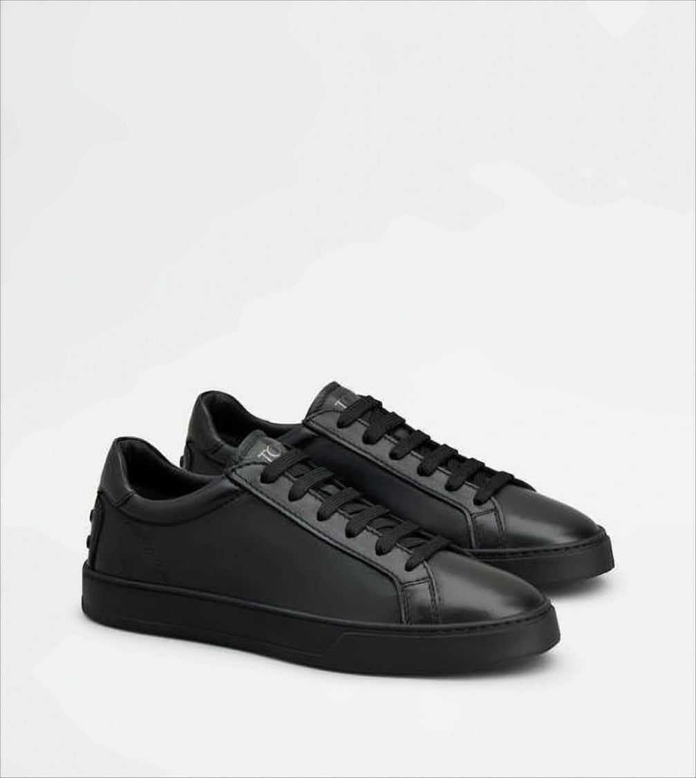 Tod's Calf Leather Low-Top Sneakers With Rubber Sole