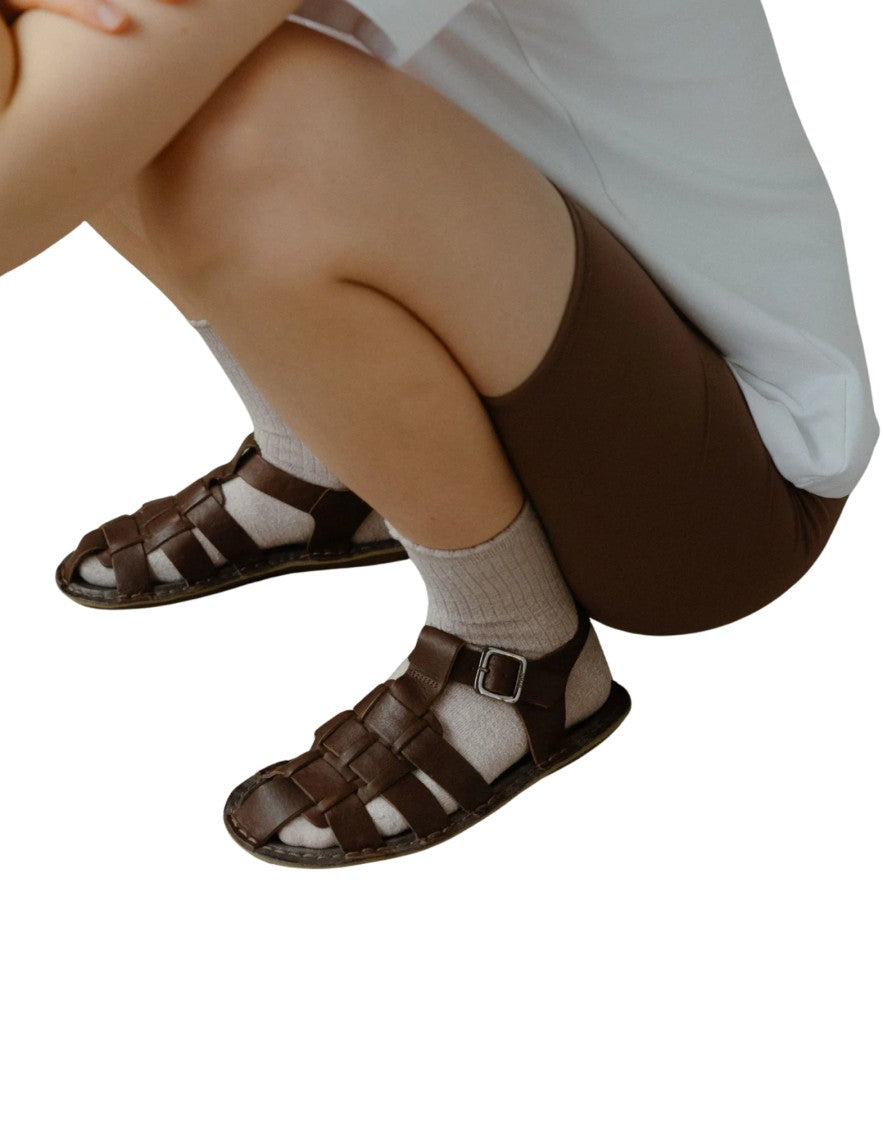 Vibae Capri Leather Cocoa Brown Unisex Sandals