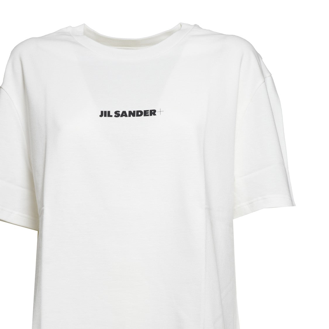 Jil Sander White Cotton Short Sleeve T-Shirt And Logo