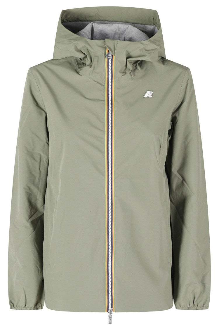 K-Way Green Marguerite Stretch Poly Jersey Waterproof Polyester Jacket