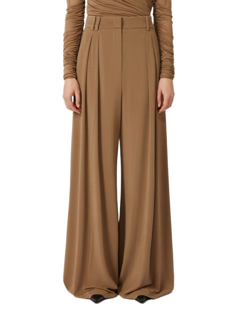 Max Mara Fluid Jersey Wide-Leg Trousers With Waist Detail
