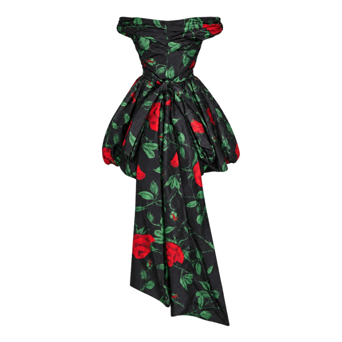Blumarine Off-Shoulder Floral Printed Bubble Dress