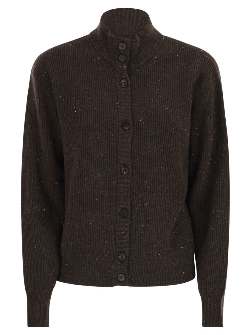 Peserico Cardigan With Buttons In Wool, Silk And Cashmere