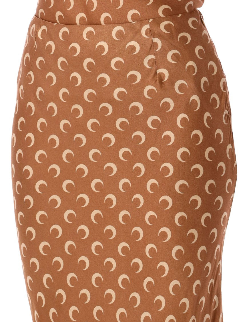 Marine Serre Moon Satin Midi Skirt