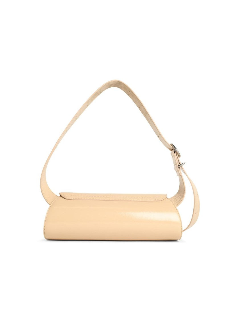 Jil Sander Small 'Cannolo' Beige Leather Bag