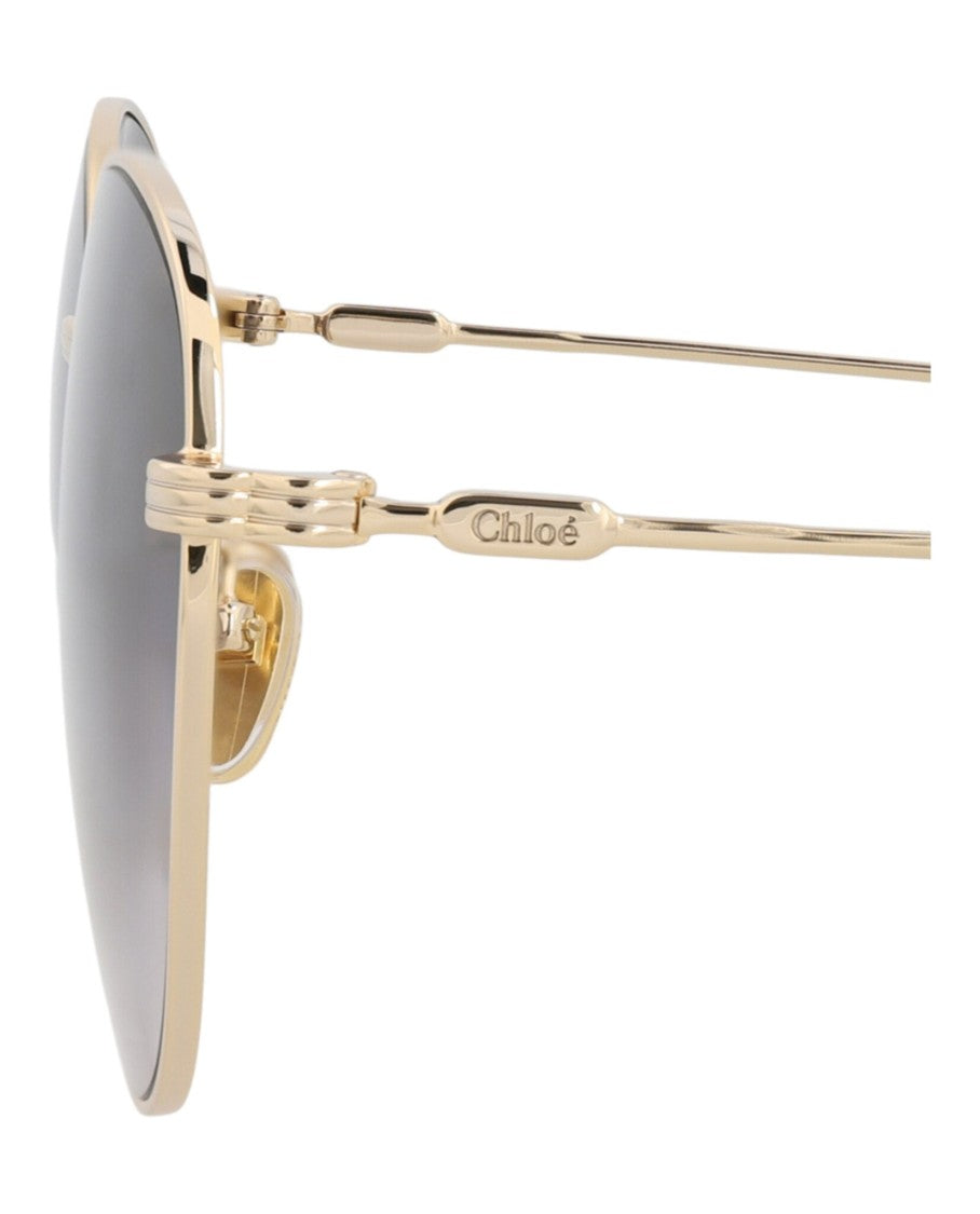 Chloé Round-Frame Metal Sunglasses