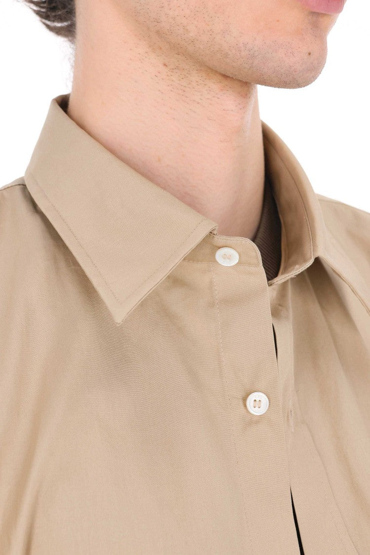 A.P.C. Owen Beige Organic Cotton Poplin Shirt
