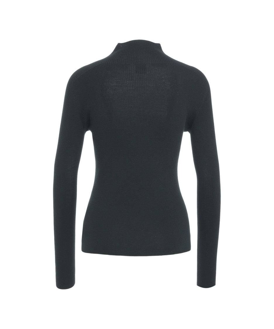 Alpha Tauri Slim-Fit Black Knitted Turtleneck Sweater