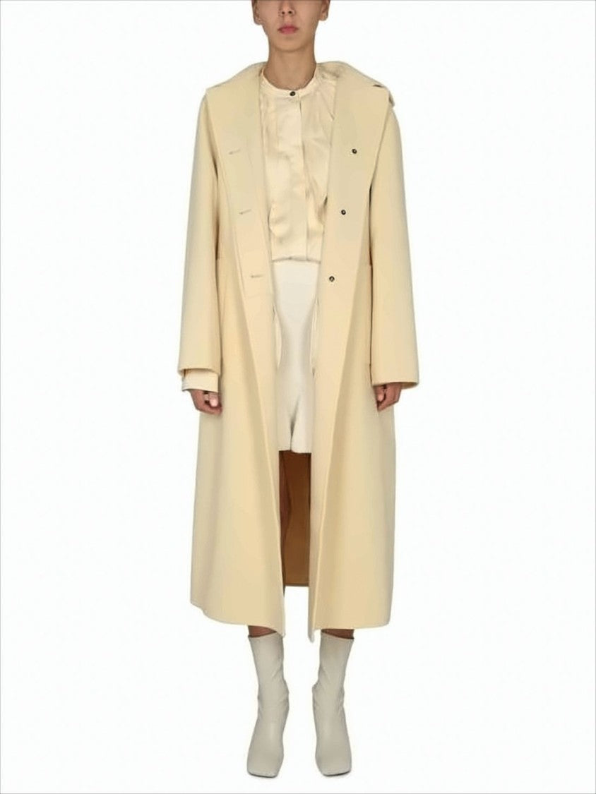 Jil Sander Minimalist Oversized Wool Coat With Concealed Closure