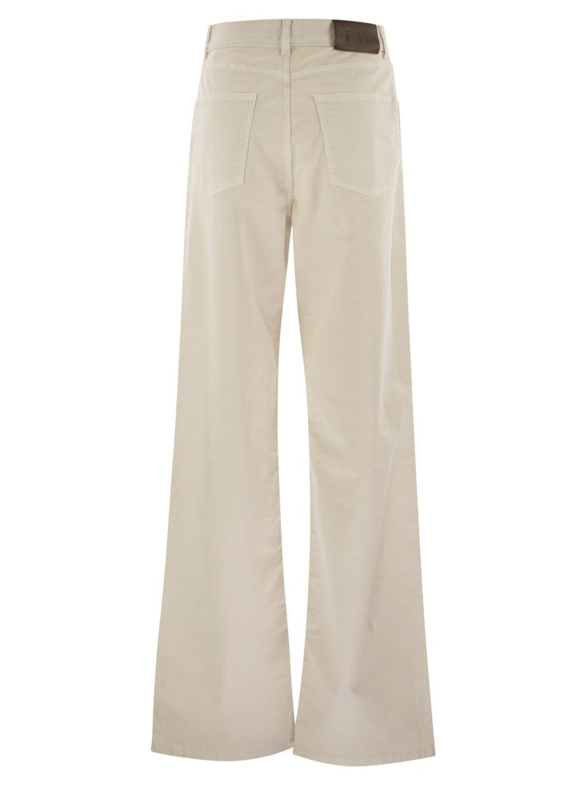 Fay 5-Pocket Trousers In Stretch Cotton Drill