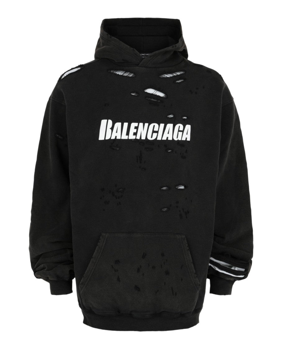 Balenciaga Destroyed Bilayer Cotton Hoodie