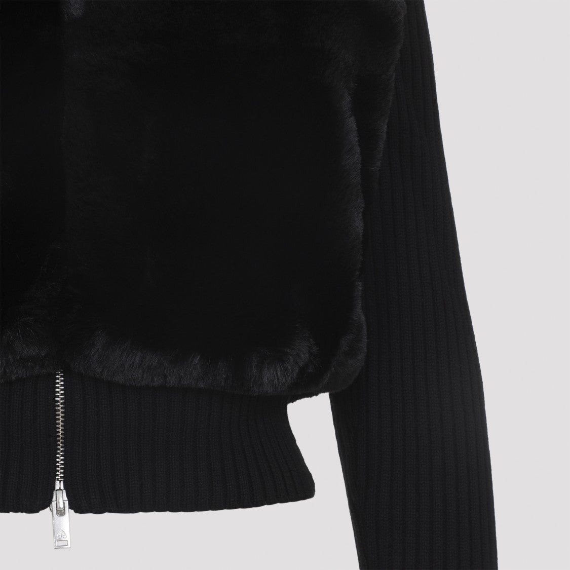 Moose Knuckles Dua Bunny Black Faux Fur Sweater
