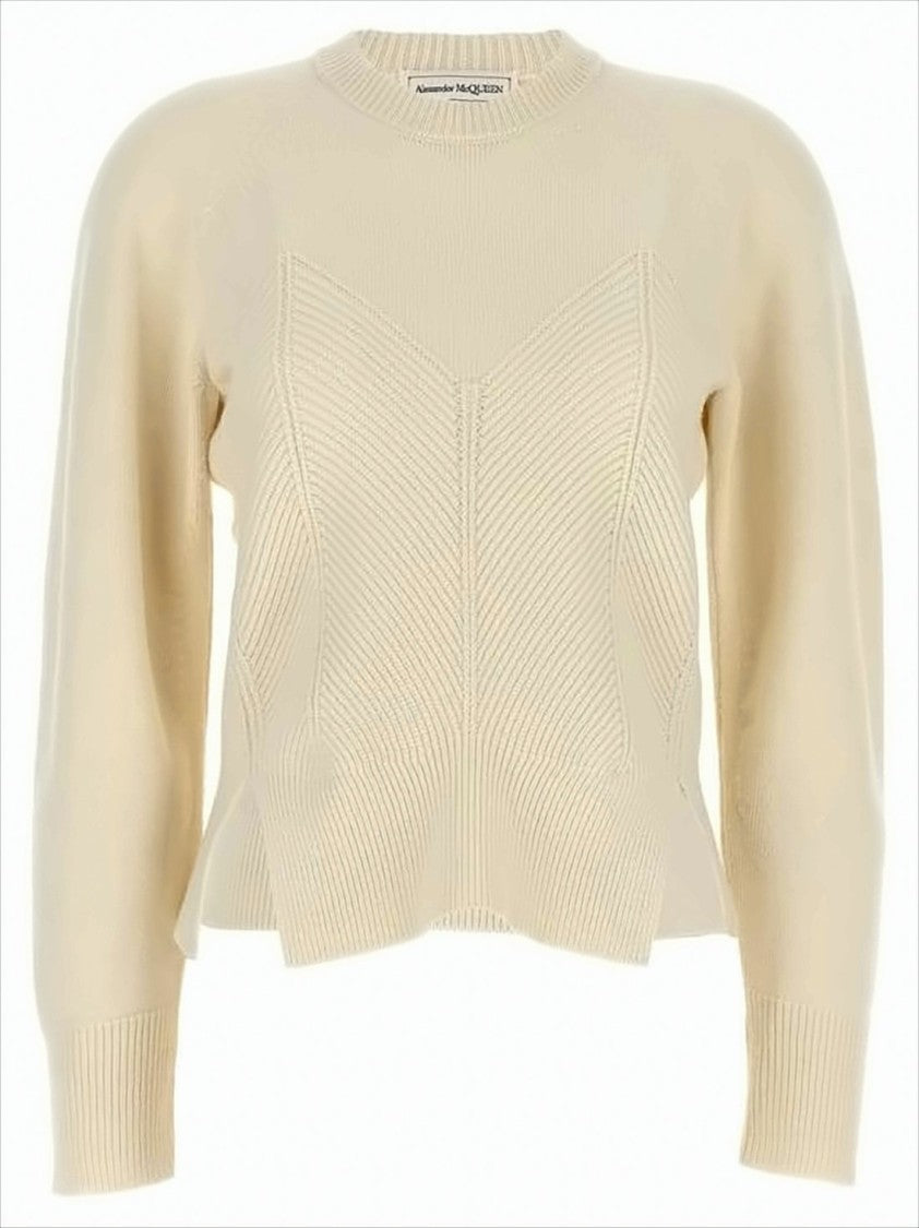 Alexander Mcqueen Textured Knit Long Sleeve Top