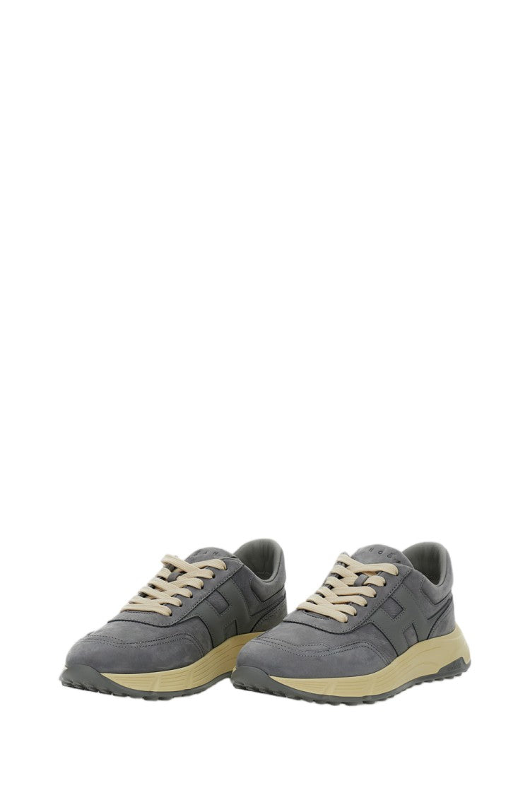 Hogan Suede Sneakers With Nappa Leather Inserts And Nubuck H Logo