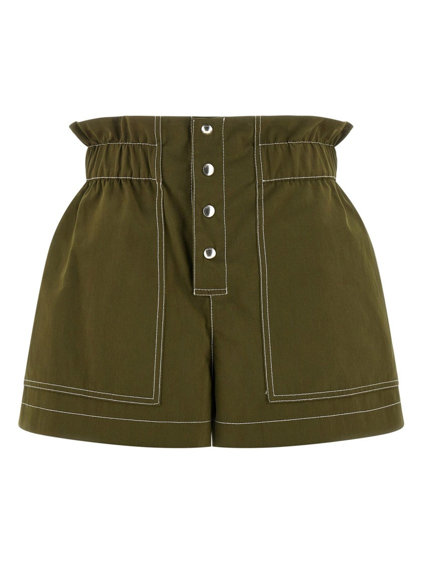 Marni Water-Repellent Cotton Gabardine Shorts With Contrast Stitching
