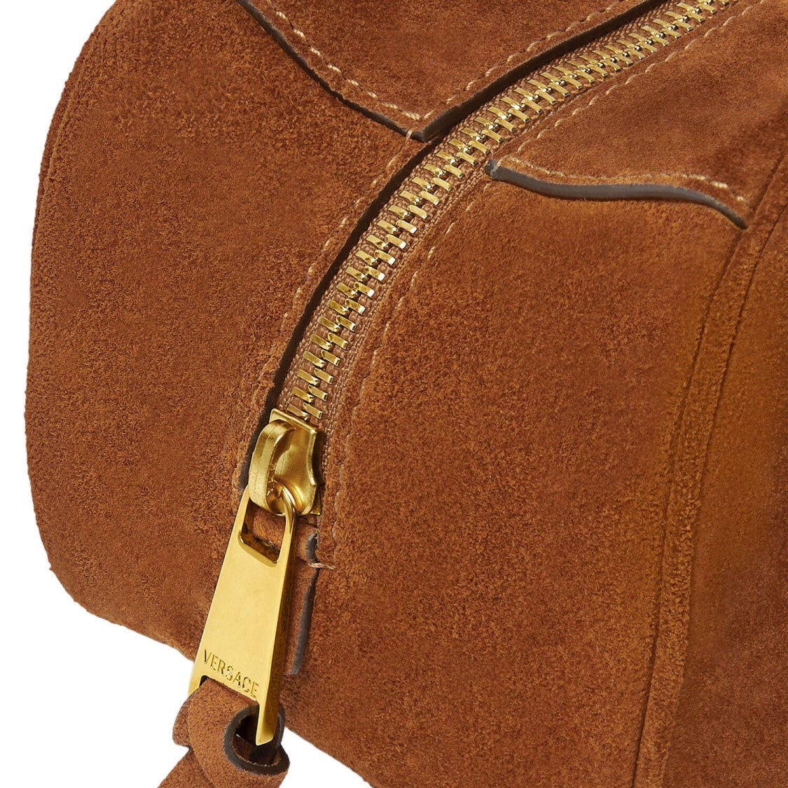 Versace Brown Suede Logo Bag