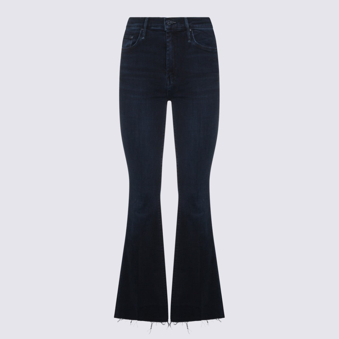 Mother Navy Blue High-Waisted Wide-Leg Jeans
