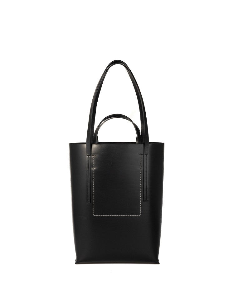 Rick Owens Structured Black Leather Tote Bag