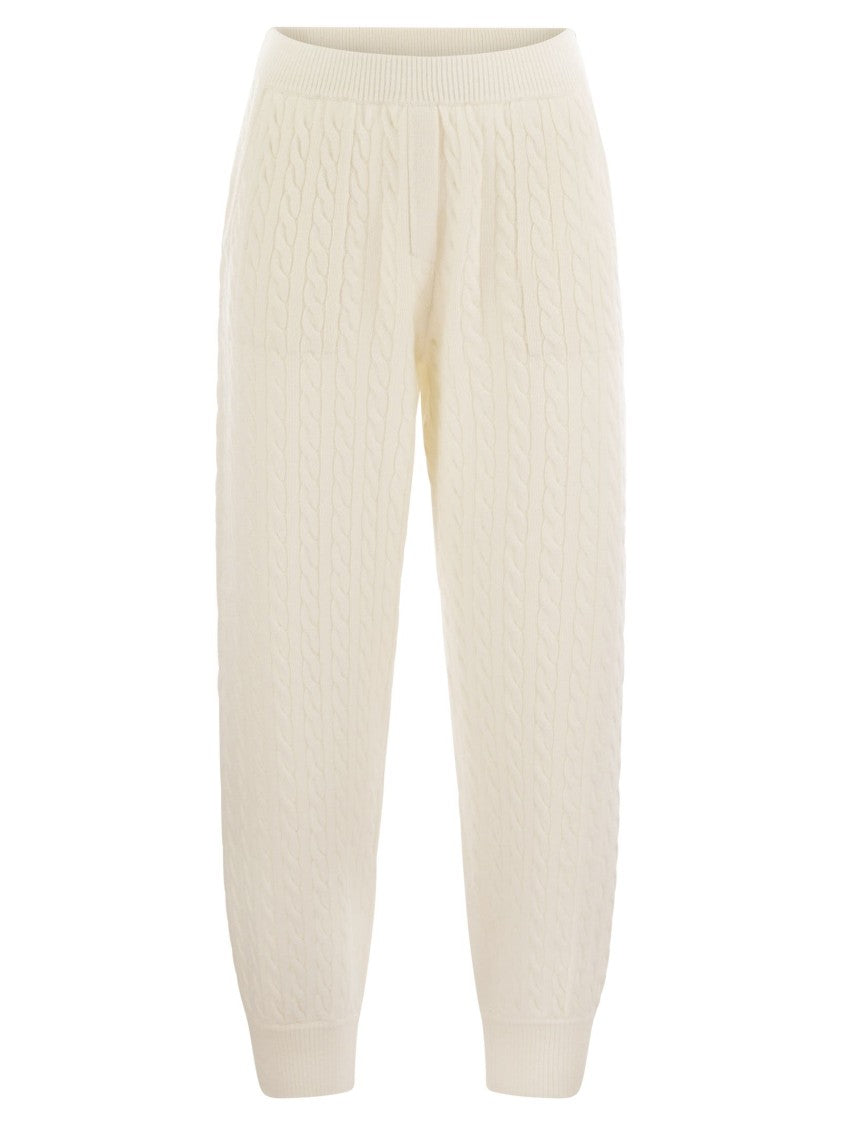 Brunello Cucinelli Cashmere Cable Knit Trousers