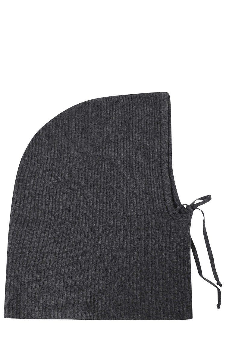 Federica Tosi Anthracite Adjustable Drawstring Wool-Blend Balaclava