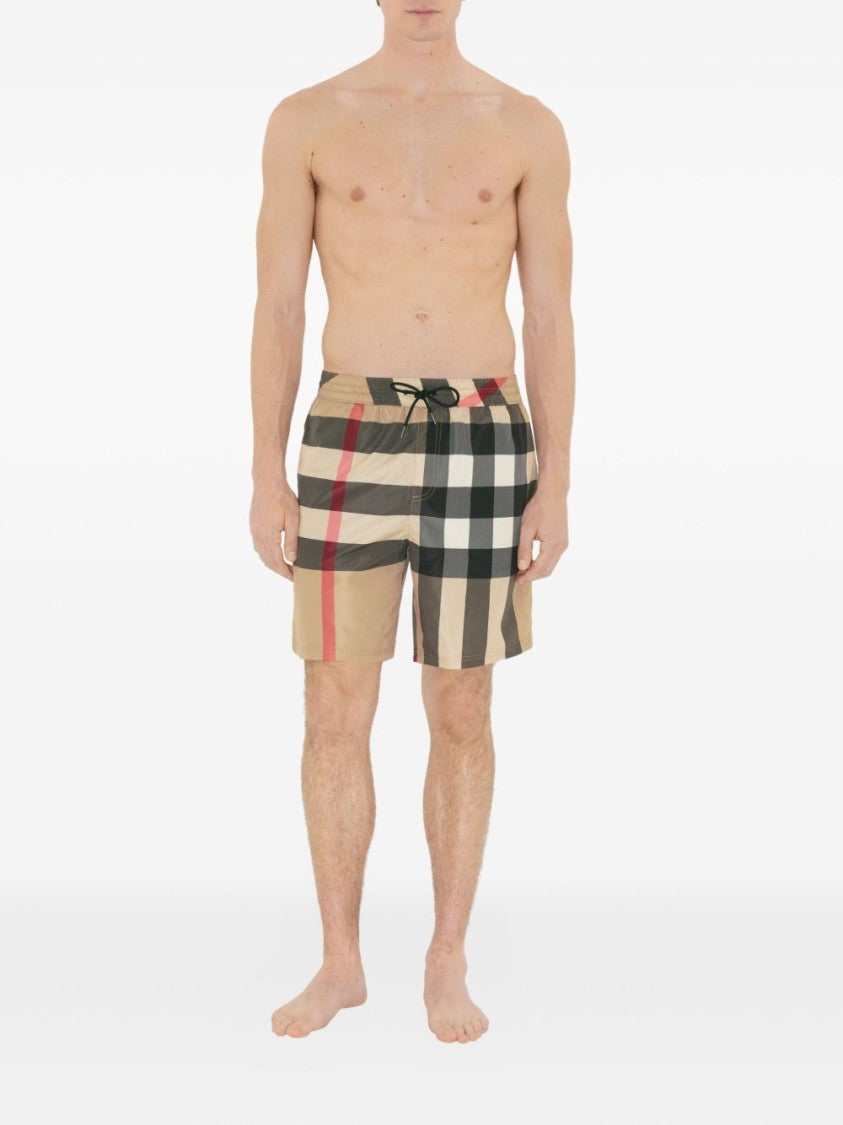 Burberry Classic Check Pattern Shorts With Adjustable Waistband