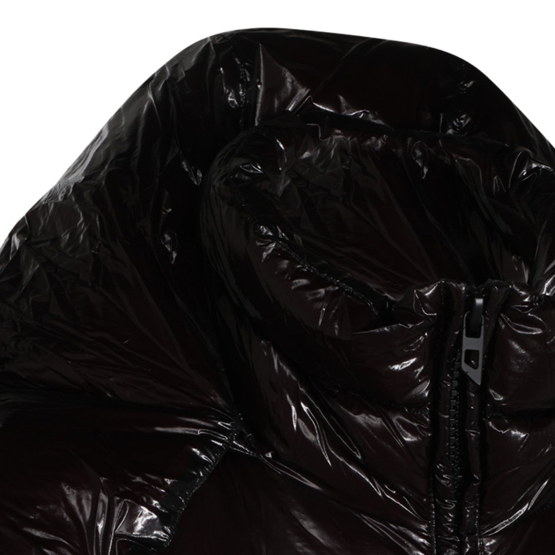 Diesel Glossy Puffer Coat With High Collar And Oversized Fit