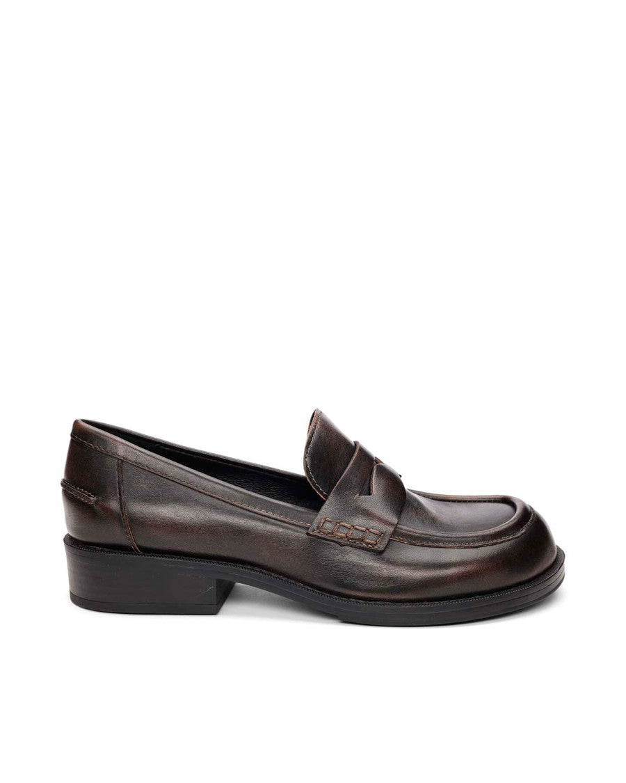 Ash Mocassino Ringo Black Leather Loafers With Penny Strap
