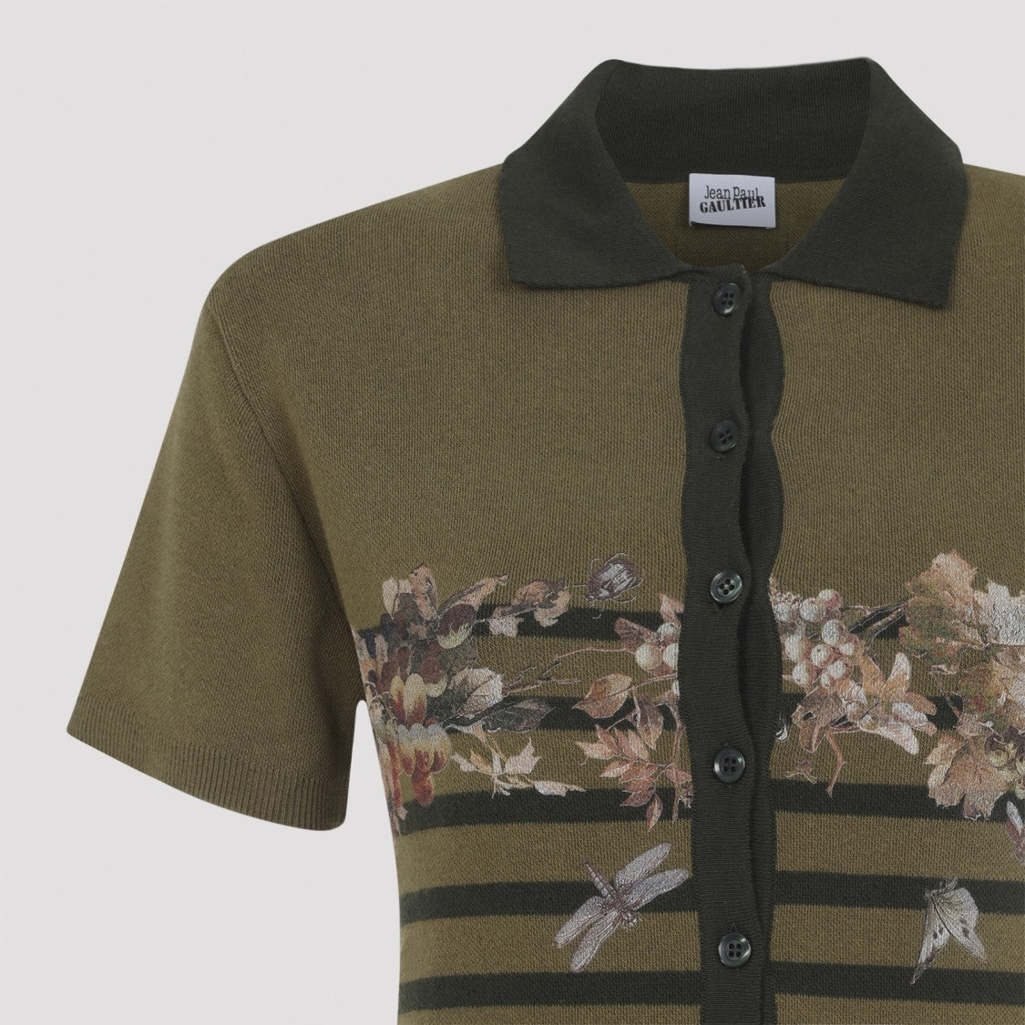 Jean Paul Gaultier Olive Green Short-Sleeved Romper