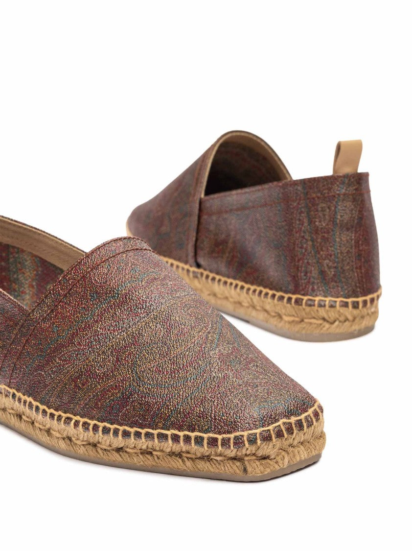 Etro Paisley Jacquard Canvas Espadrilles With Woven Jute Midsole