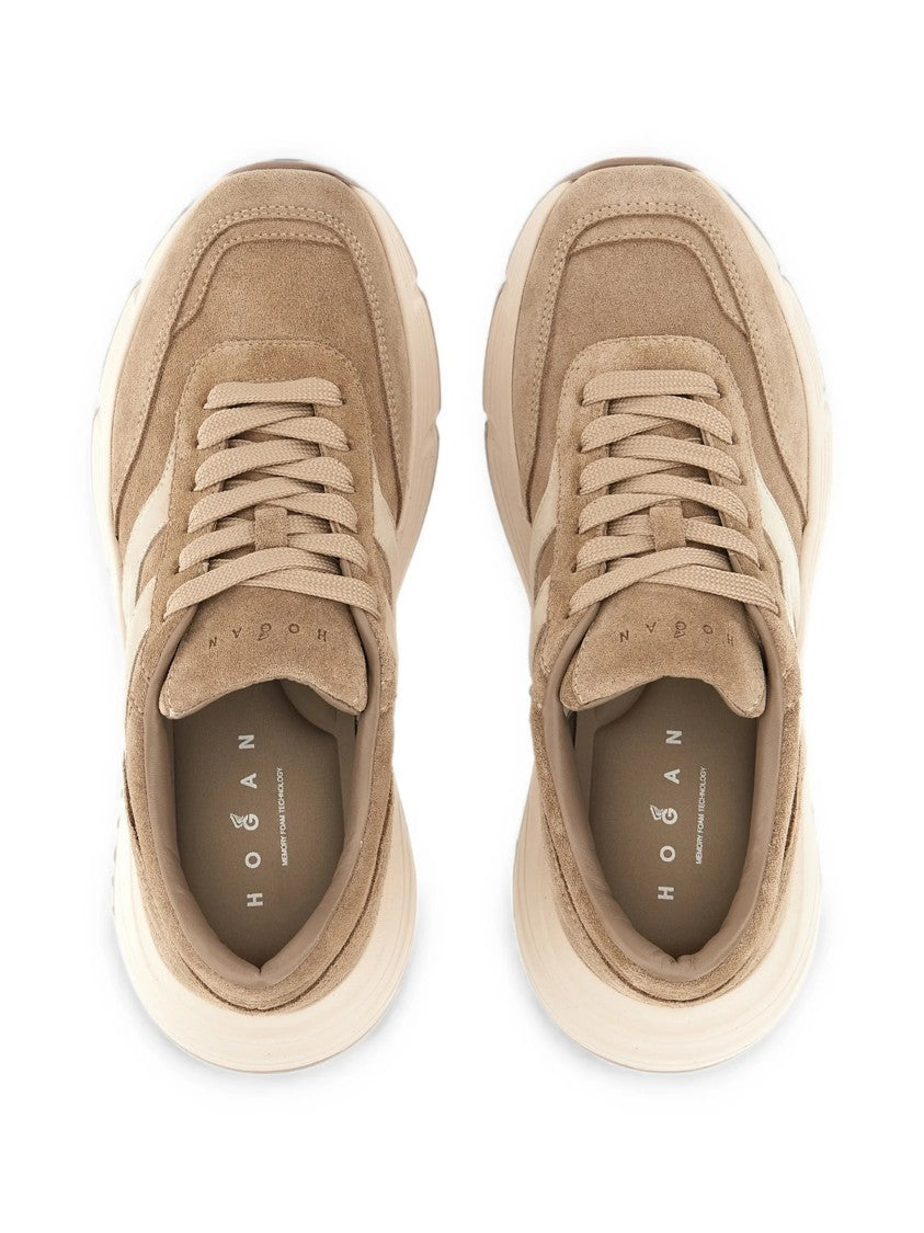 Hogan Suede Sneakers With Contrasting 'H' Logo And Chunky Sole