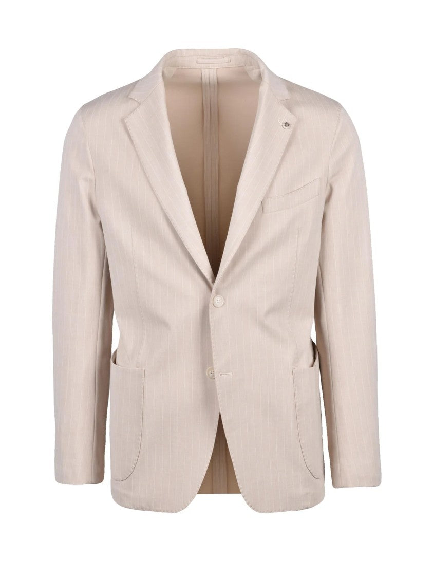 Luca Bertelli Beige Cotton Polyamide Elastane Jacket