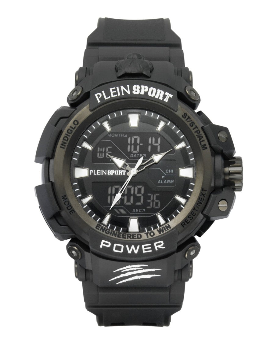 Plein Sport Rugged 50Mm Digital Watch With Silicone Strap